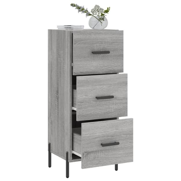 vidaXL Skjenk grå sonoma 34,5x34x90 cm konstruert tre
