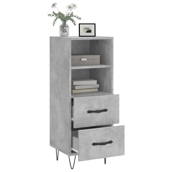 vidaXL Skjenk betonggrå 34,5x34x90 cm konstruert tre