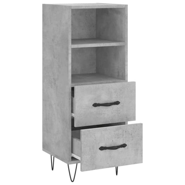 vidaXL Skjenk betonggrå 34,5x34x90 cm konstruert tre