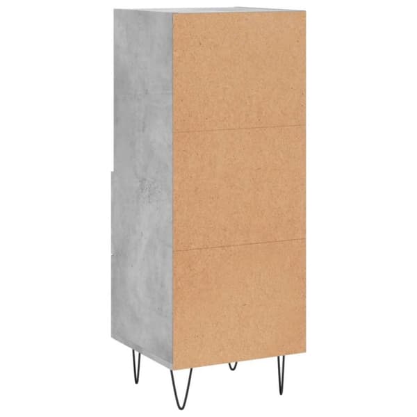 vidaXL Skjenk betonggrå 34,5x34x90 cm konstruert tre