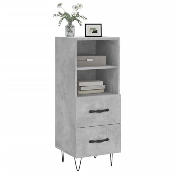 vidaXL Skjenk betonggrå 34,5x34x90 cm konstruert tre