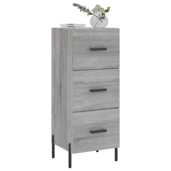 vidaXL skænk 34,5x34x90 cm konstrueret træ grå sonoma-eg
