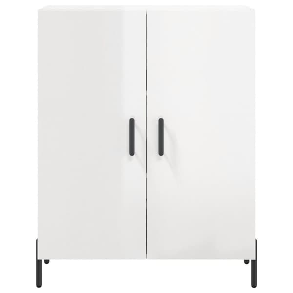 vidaXL Skjenk høyglans hvit 69,5x34x90 cm konstruert tre