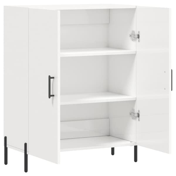 vidaXL Senkki korkeakiilto valkoinen 69,5x34x90 cm tekninen puu