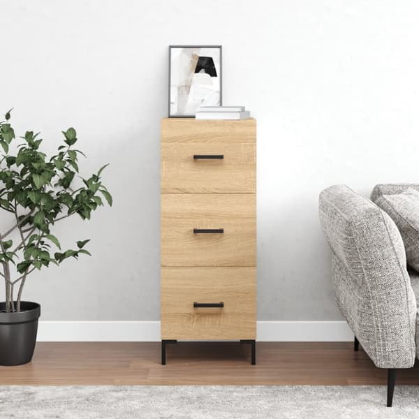 vidaXL skænk 34,5x34x90 cm konstrueret træ sonoma-eg