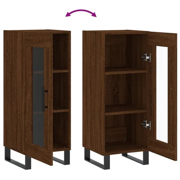 vidaXL skænk 34,5x34x90 cm konstrueret træ brun egetræsfarve