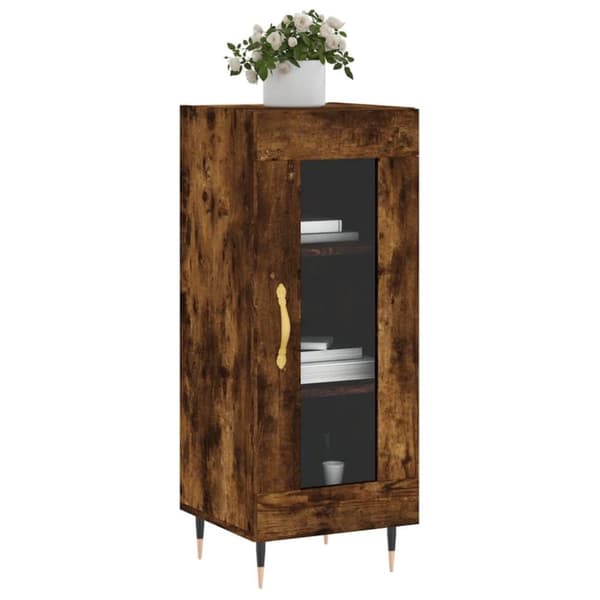 vidaXL Skjenk røkt eik 34,5x34x90 cm konstruert tre
