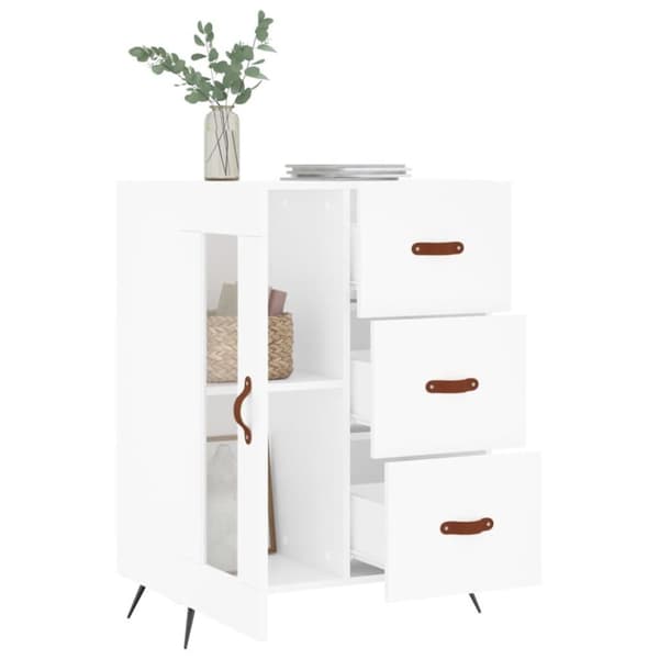 vidaXL skænk 69,5x34x90 cm konstrueret træ hvid