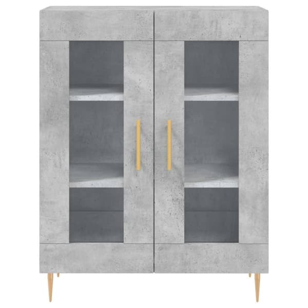 vidaXL Skänk betonggrå 69,5x34x90 cm konstruerat trä
