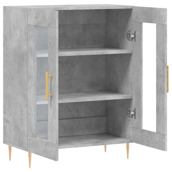 vidaXL Skänk betonggrå 69,5x34x90 cm konstruerat trä