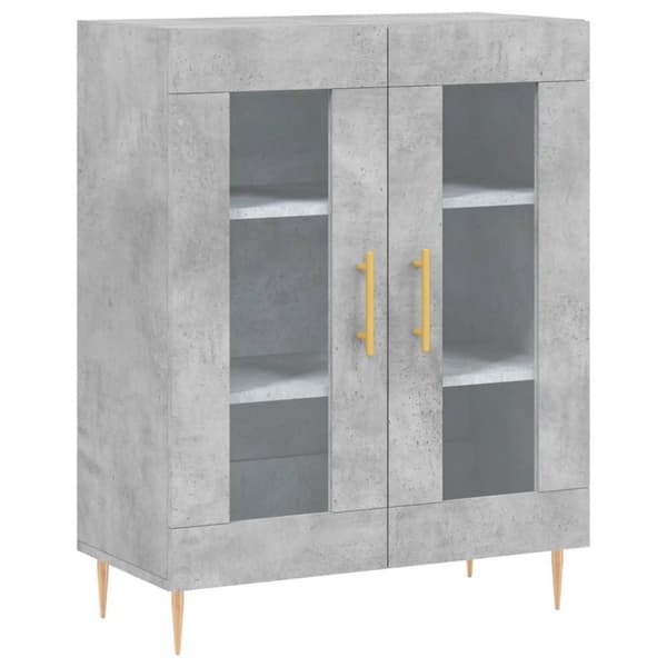 vidaXL Skänk betonggrå 69,5x34x90 cm konstruerat trä