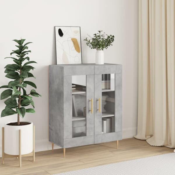 vidaXL skænk 69,5x34x90 cm konstrueret træ betongrå