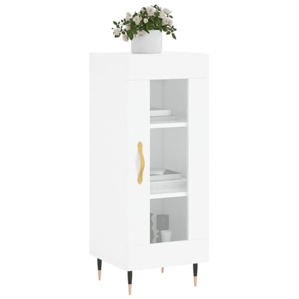 vidaXL Skåp vit högglans 34,5x34x90 cm konstruerat trä