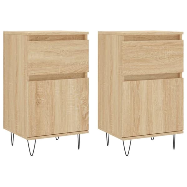 vidaXL Skjenker 2 stk sonoma eik 40x35x70 cm konstruert tre