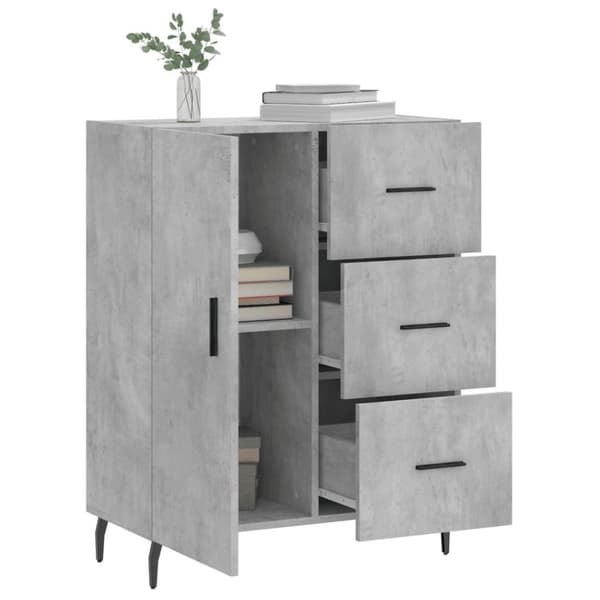 vidaXL Skjenk betonggrå 69,5x34x90 cm konstruert tre