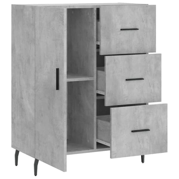 vidaXL Skjenk betonggrå 69,5x34x90 cm konstruert tre