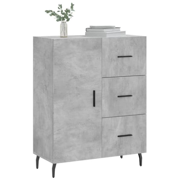vidaXL Skjenk betonggrå 69,5x34x90 cm konstruert tre