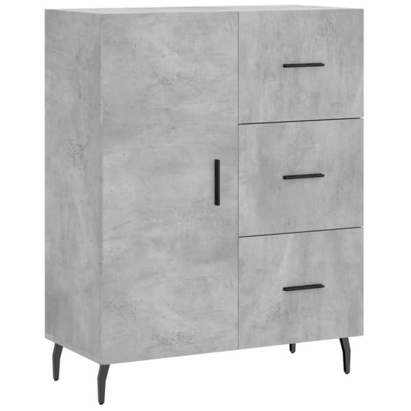 vidaXL Skjenk betonggrå 69,5x34x90 cm konstruert tre