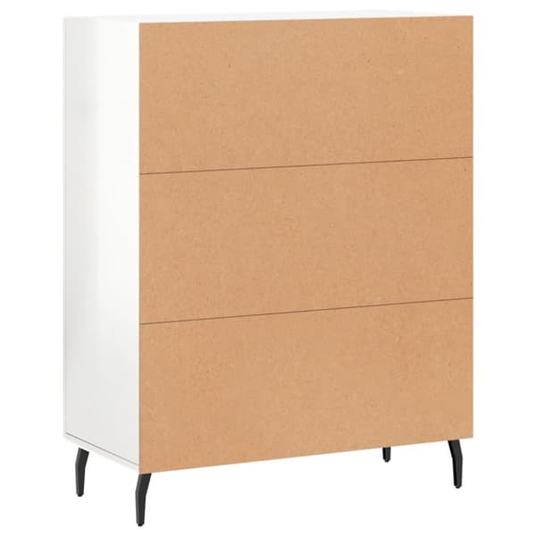 vidaXL Skänk vit högglans 69,5x34x90 cm konstruerat trä