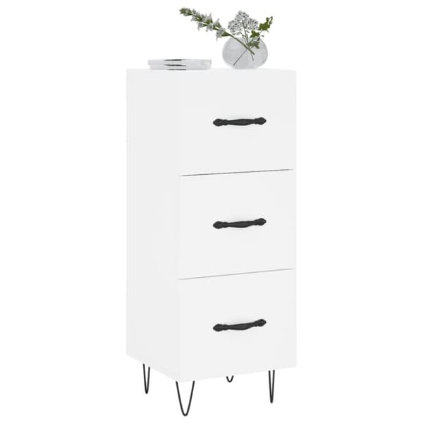 vidaXL Skänk vit 34,5x34x90 cm konstruerat trä