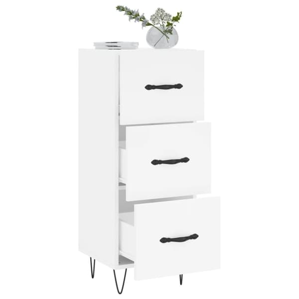 vidaXL Skänk vit 34,5x34x90 cm konstruerat trä