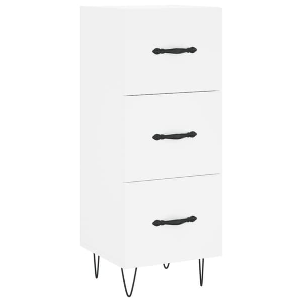 vidaXL Skänk vit 34,5x34x90 cm konstruerat trä