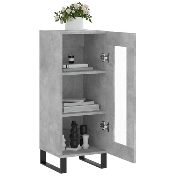 vidaXL Skjenk betonggrå 34,5x34x90 cm konstruert tre