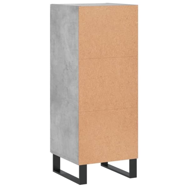 vidaXL Skjenk betonggrå 34,5x34x90 cm konstruert tre