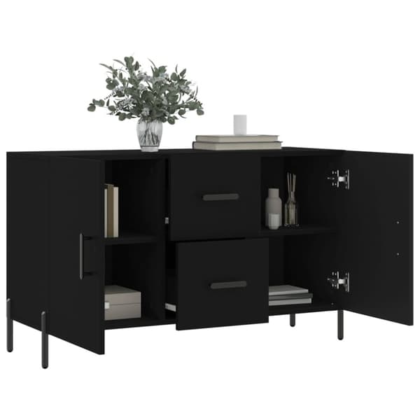vidaXL skænk 100x36x60 cm konstrueret træ sort