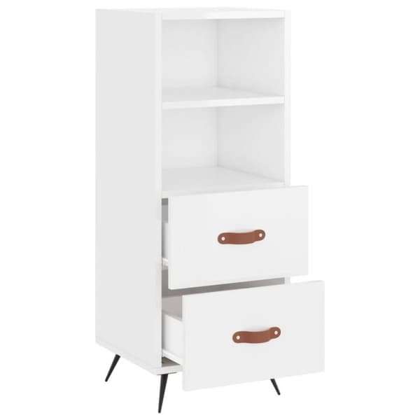 vidaXL Skjenk høyglans hvit 34,5x34x90 cm konstruert tre