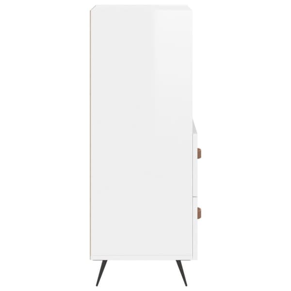 vidaXL Skjenk høyglans hvit 34,5x34x90 cm konstruert tre