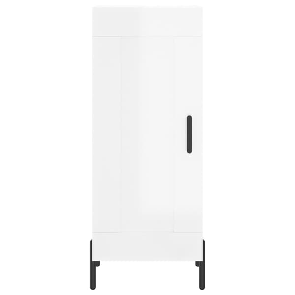 vidaXL skænk 34,5x34x90 cm konstrueret træ hvid højglans