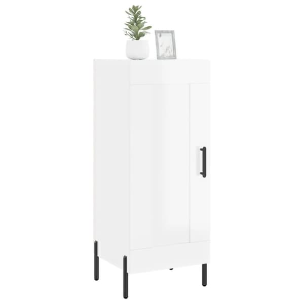 vidaXL skænk 34,5x34x90 cm konstrueret træ hvid højglans