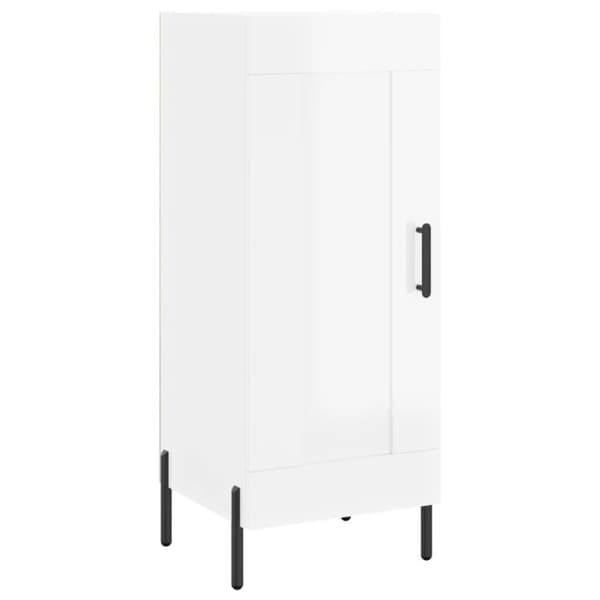 vidaXL skænk 34,5x34x90 cm konstrueret træ hvid højglans