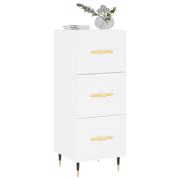 vidaXL Skänk vit 34,5x34x90 cm konstruerat trä