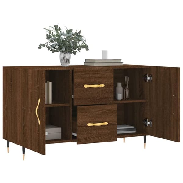 vidaXL Senkki ruskea tammi 100x36x60 cm tekninen puu