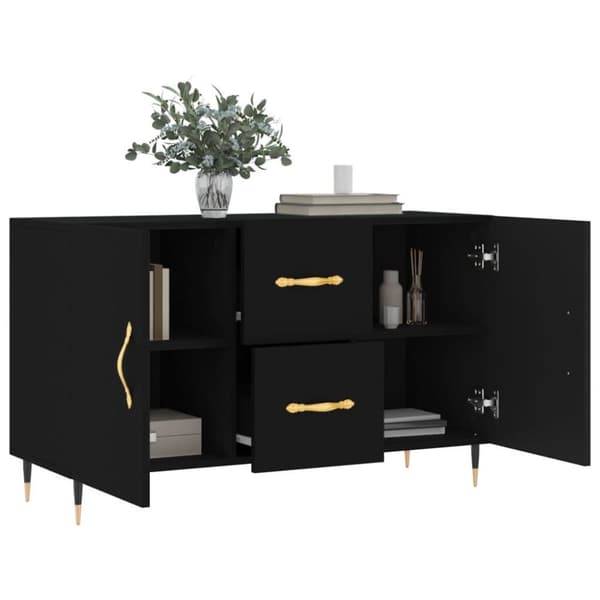 vidaXL Skjenk svart 100x36x60 cm konstruert tre