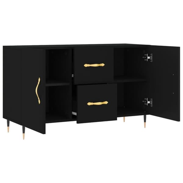 vidaXL Skjenk svart 100x36x60 cm konstruert tre
