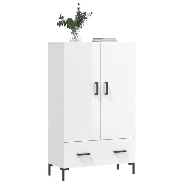 vidaXL Highboard høyglans hvit 69,5x31x115 cm konstruert tre
