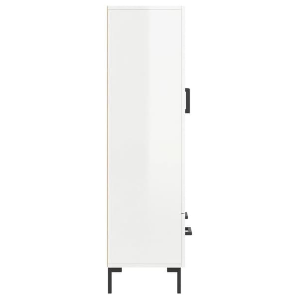 vidaXL Highboard høyglans hvit 69,5x31x115 cm konstruert tre