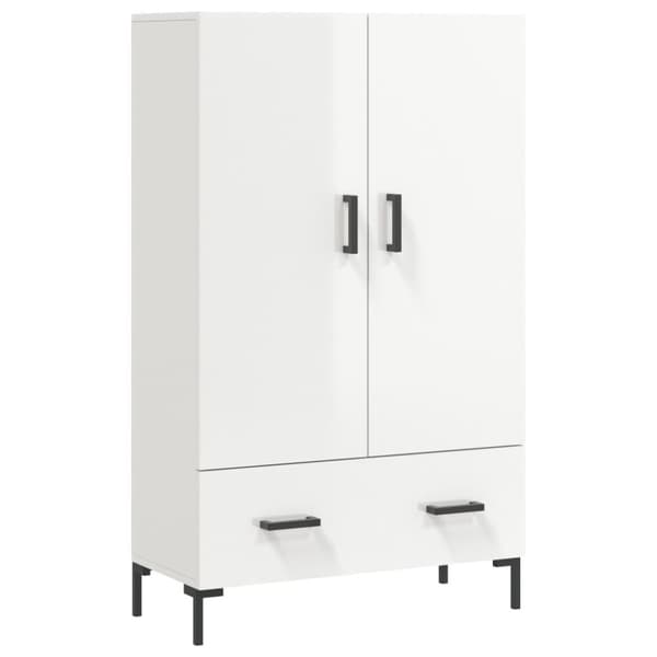 vidaXL Highboard høyglans hvit 69,5x31x115 cm konstruert tre