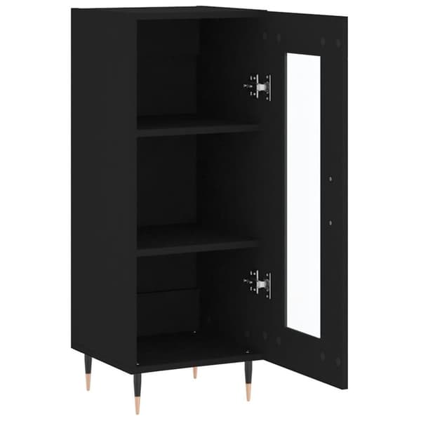 vidaXL skænk 34,5x34x90 cm konstrueret træ sort