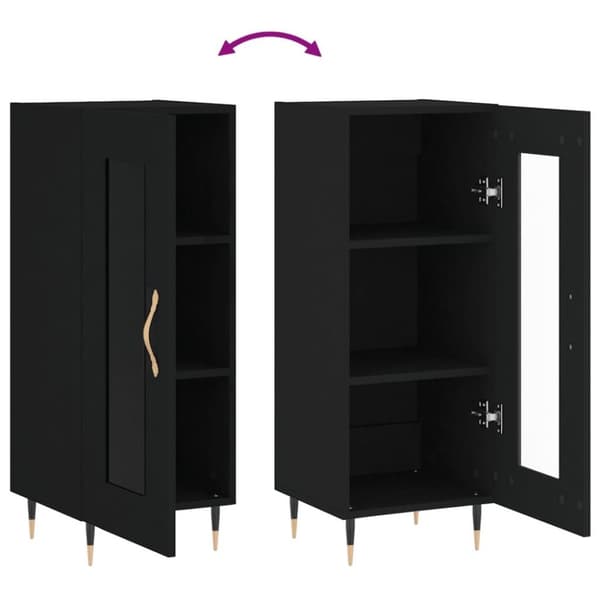 vidaXL skænk 34,5x34x90 cm konstrueret træ sort