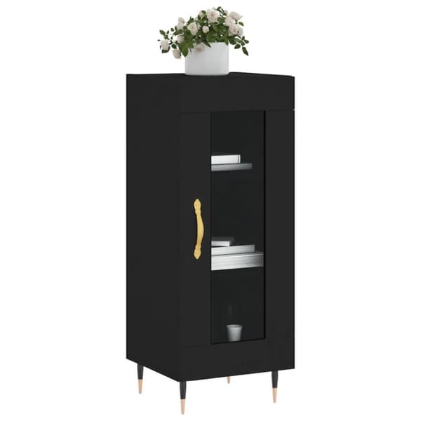 vidaXL skænk 34,5x34x90 cm konstrueret træ sort