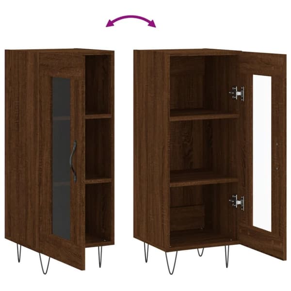 vidaXL Skjenk brun eik 34,5x34x90 cm konstruert tre