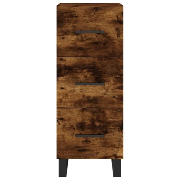vidaXL Skänk rökfärgad ek 34,5x34x90 cm konstruerat trä