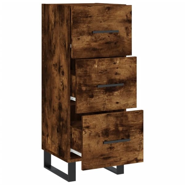 vidaXL skænk 34,5x34x90 cm konstrueret træ røget egetræsfarve