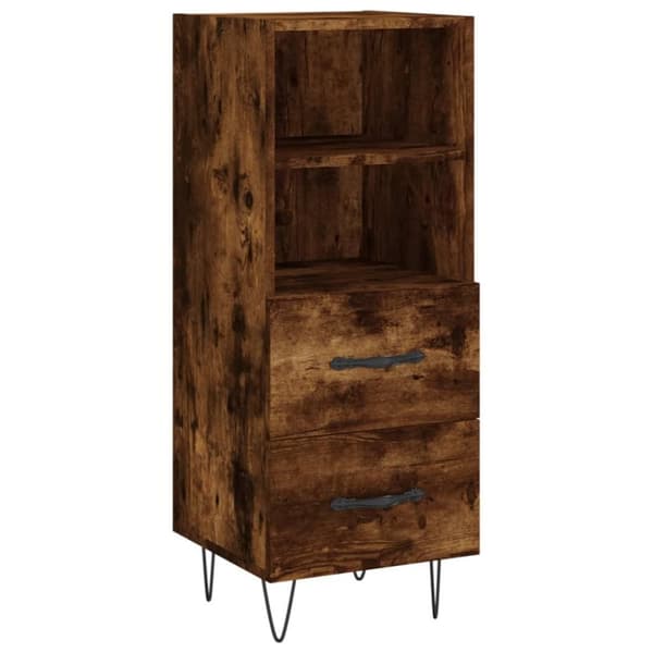 vidaXL skænk 34,5x34x90 cm konstrueret træ røget egetræsfarve