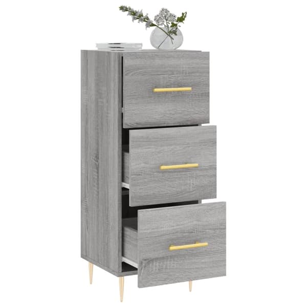 vidaXL skænk 34,5x34x90 cm konstrueret træ grå sonoma-eg