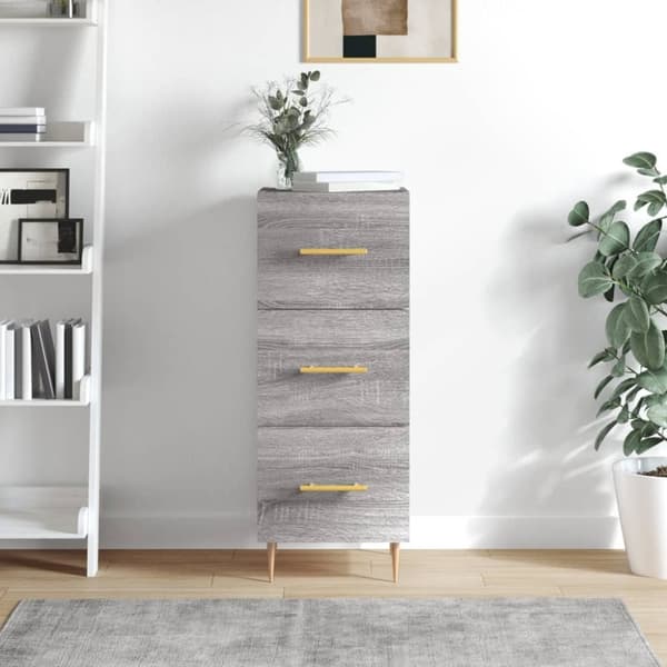 vidaXL skænk 34,5x34x90 cm konstrueret træ grå sonoma-eg